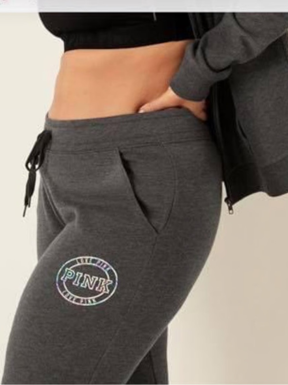 PINK by Victoria’s Secret Skinny Jogger Sweatpants – Charcoal Gray | NWT - Picture 2 of 10